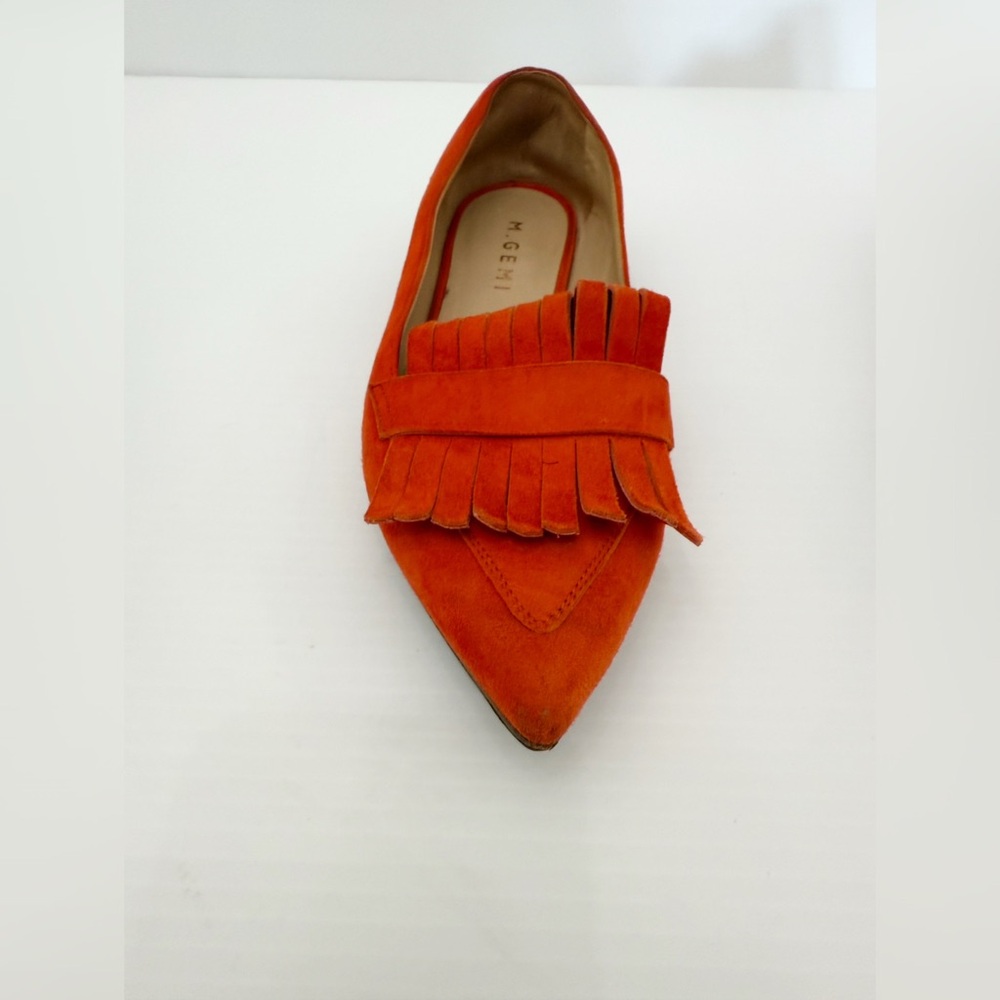M. Gemi Burnt Orange Suede Leather Fringe Loafers - 36.5 - Picture 4 of 15